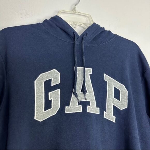 GAP Navy Kangaroo Pockets Hoodie Size Small - Picture 4 of 10